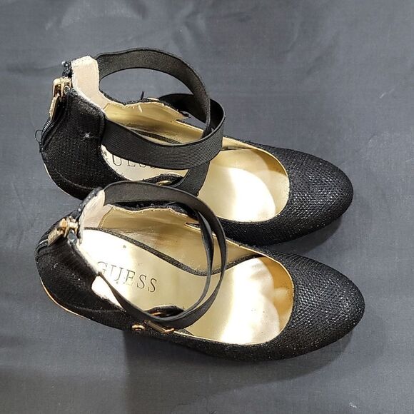 GUESS SHIMMER GLITTER CRISS-CROS STRAPS HIGH HEEL STILETTO PUMP - Picture 6 of 15